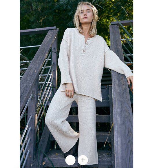 Free People - Hailee Sweater Set Top & Pants - Size XS - Black - Picture 4 of 11